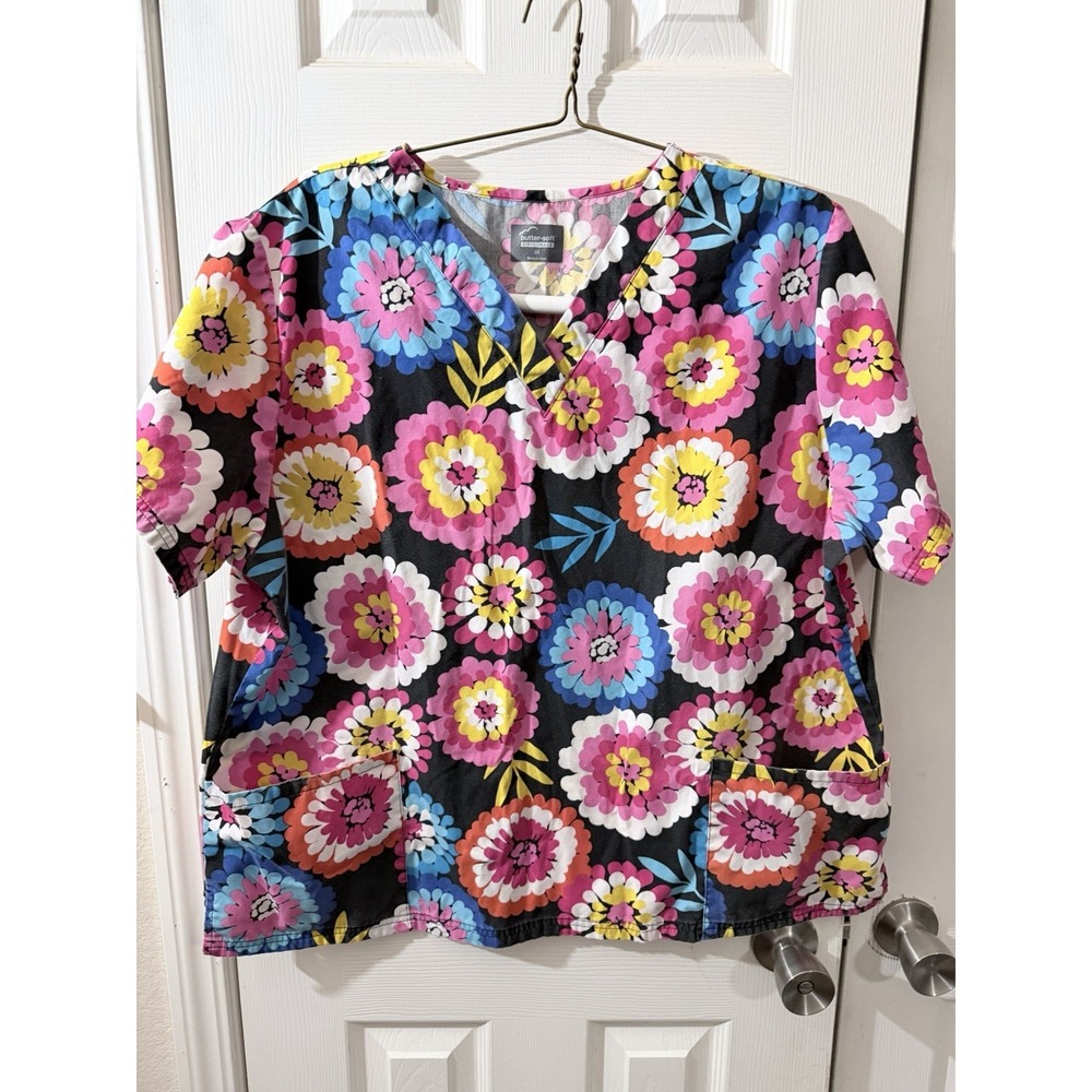 Butter-Soft Originals Plus Size 2X Women's 2-Pocket V-Neck‎ Scrub Top